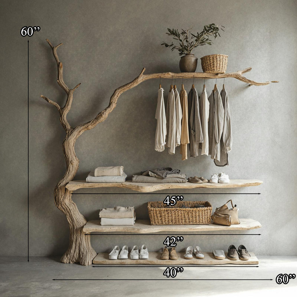 Tree Branch Standing Coat Rack Wall Mount Coat Rack Shoe Storage