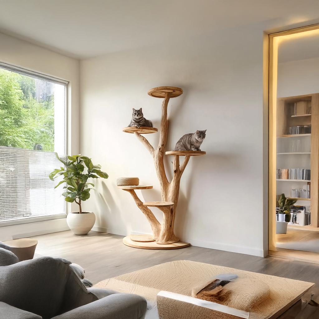 Rustic Tree Cat Tower Modern Living Room SINLSATT024