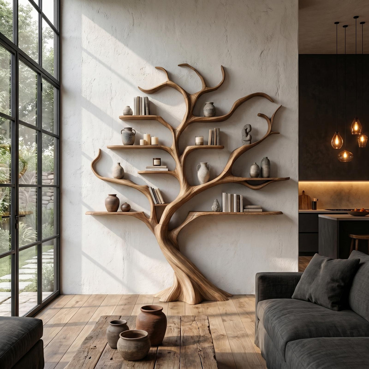 Modern Tree Bookshelf With Artistic Branch Frame For Home Office