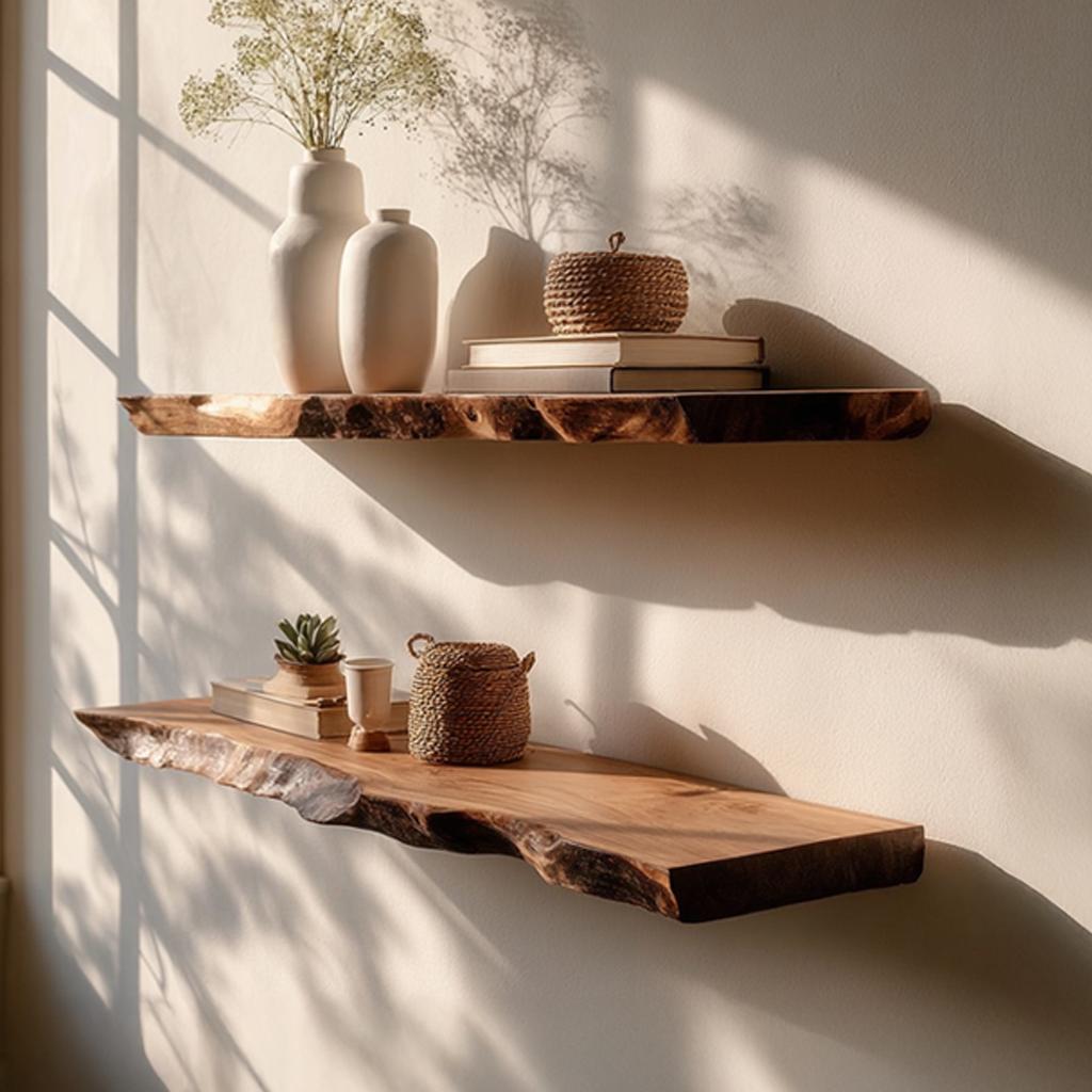 Rustic Floating Shelf Family Room