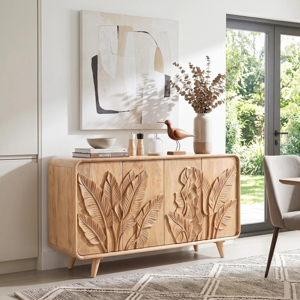 Handcrafted Botanical Sideboard Cabinet Dining Room