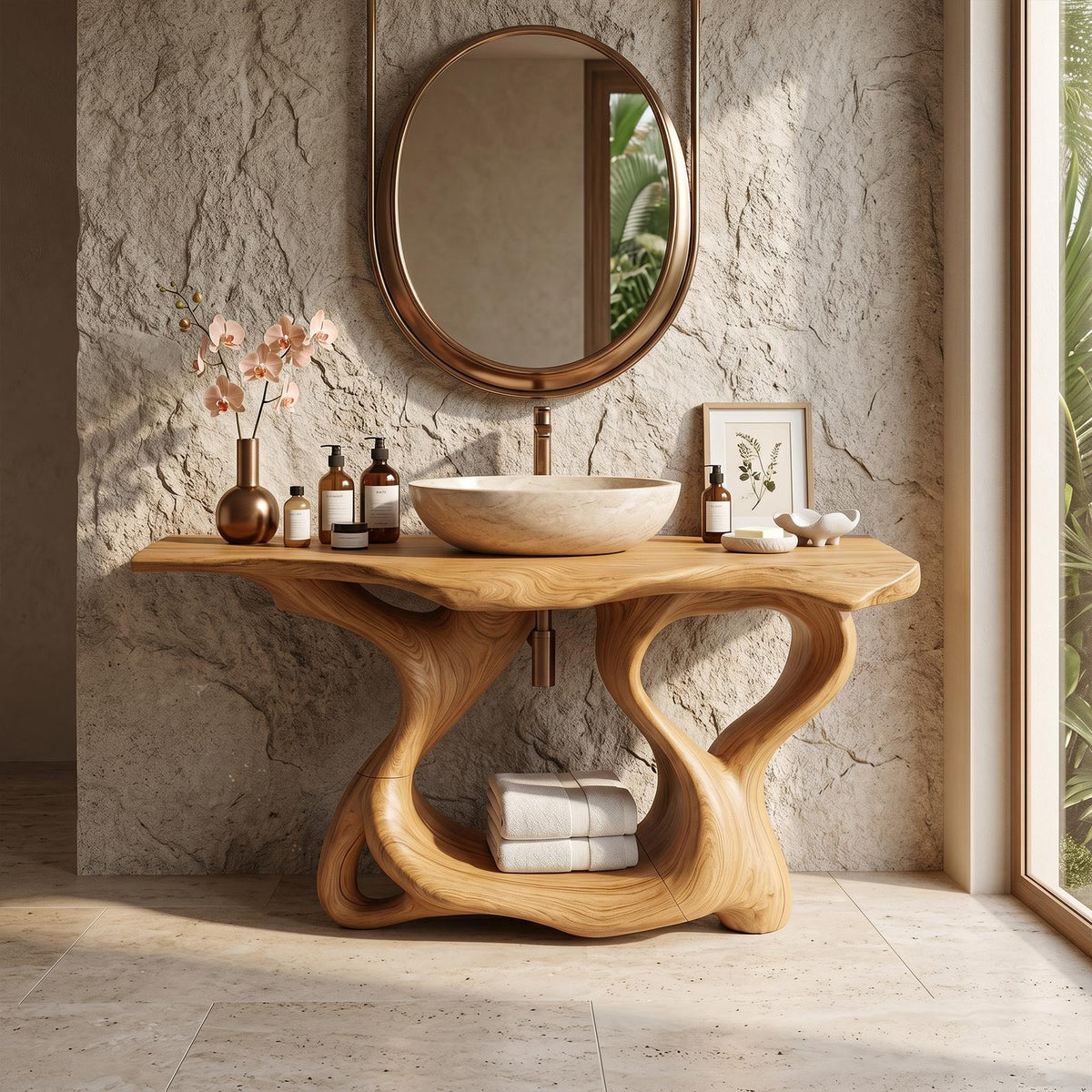 Rustic Solid Wood Vanity For Bathroom Furniture Decor SILDTTRBRV014