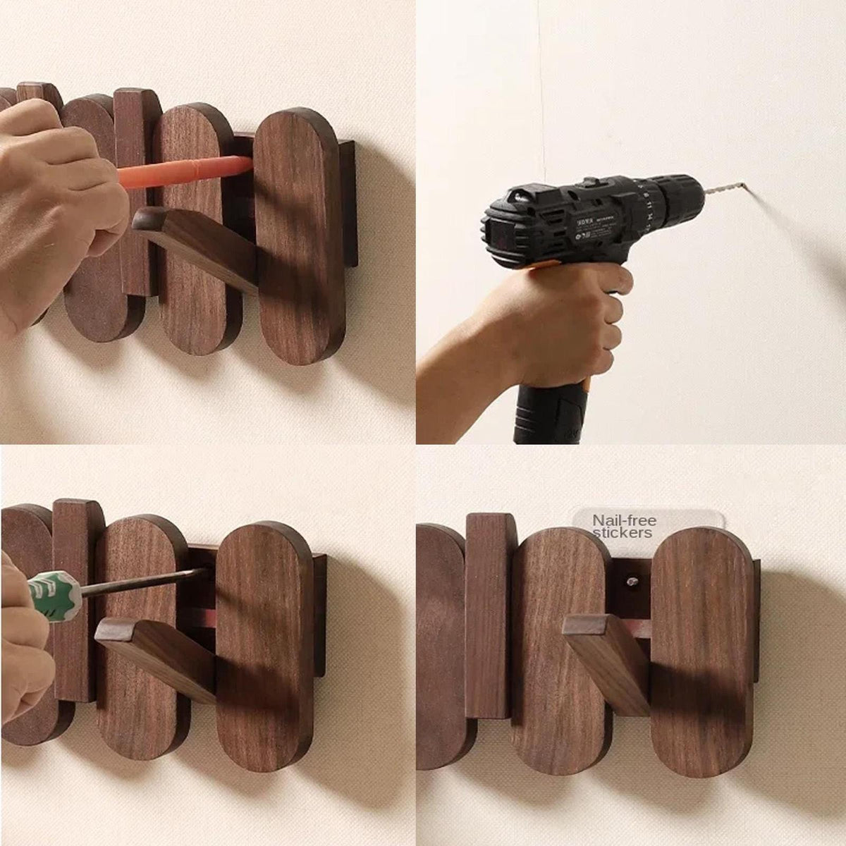 Solid Wood Piano Coat Rack