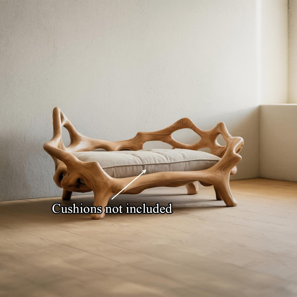 Rustic Sculptural Decorative Pet Bed For Living Room And Interior Space