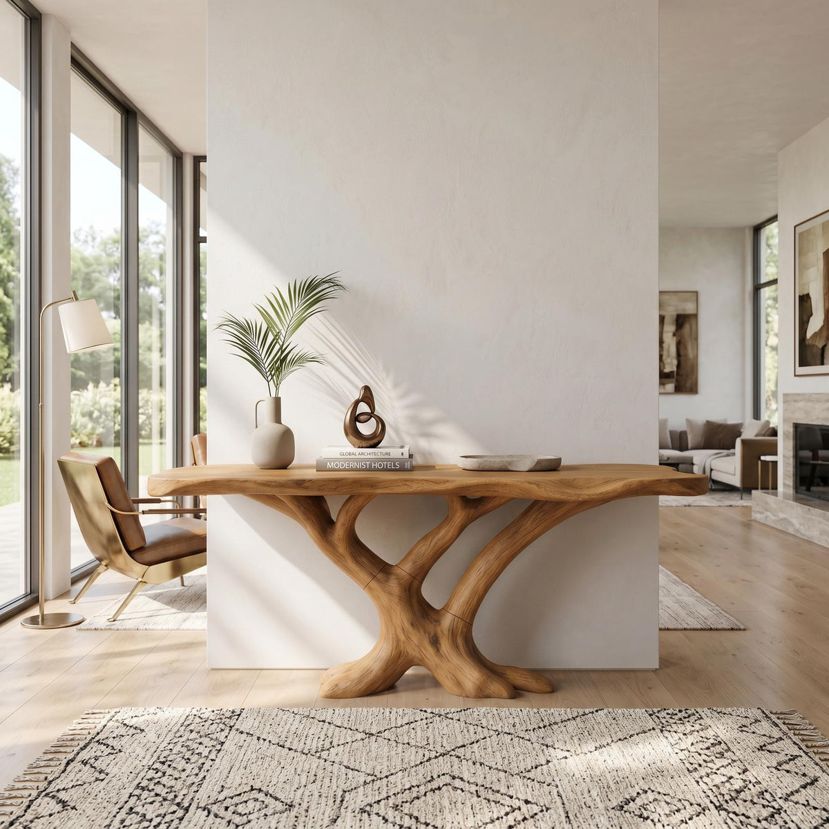 Contemporary Loop Console Table Modern Hallway