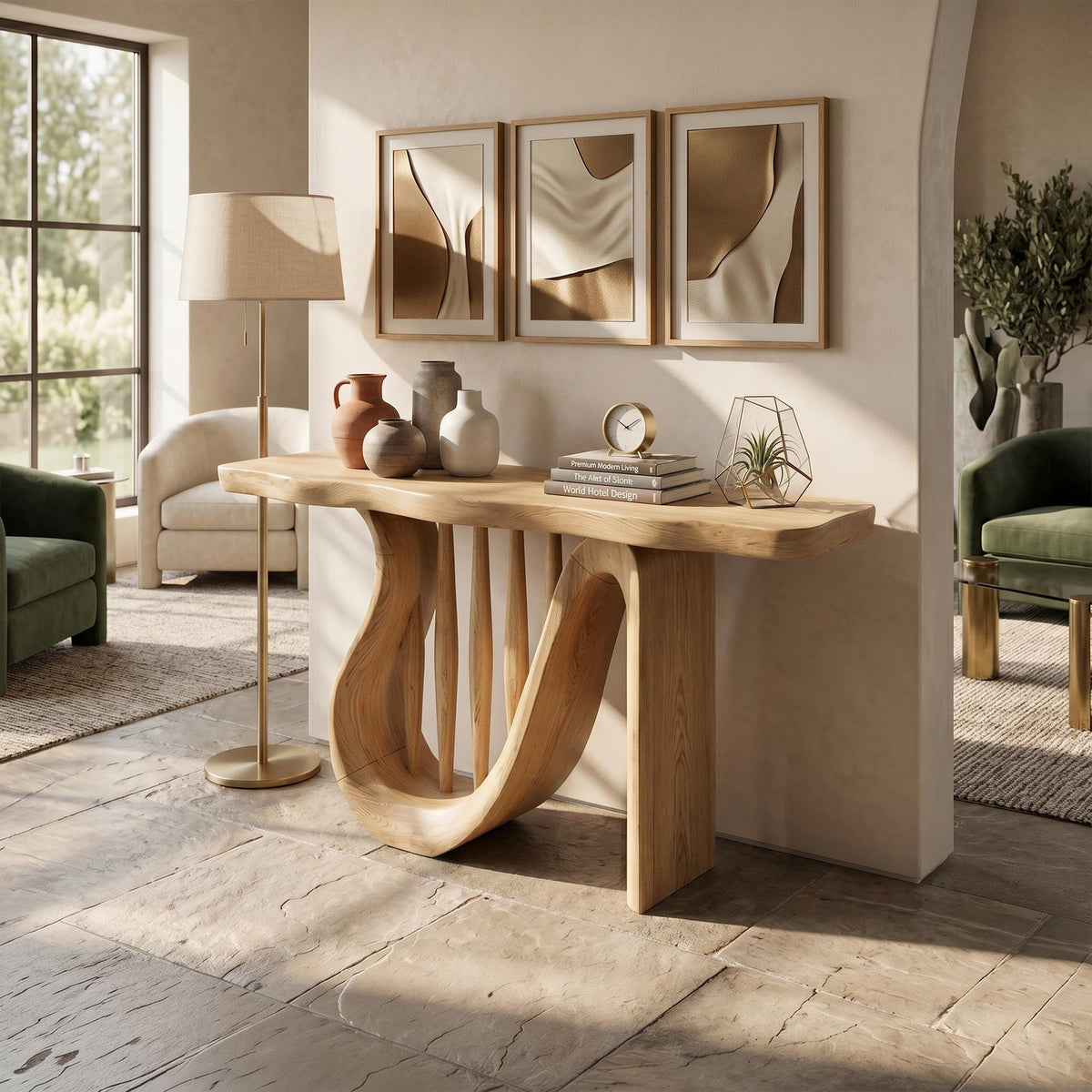 Modern Horseshoe Base Console Table Contemporary Hallway