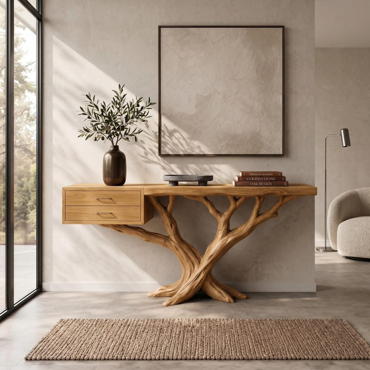 Modern Tree Root Console Table Luxury Entryway