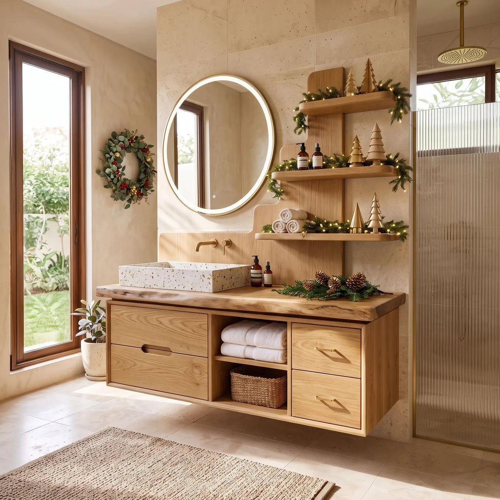 Mid Century Xmas Storage Bathroom Vanity City Apartment