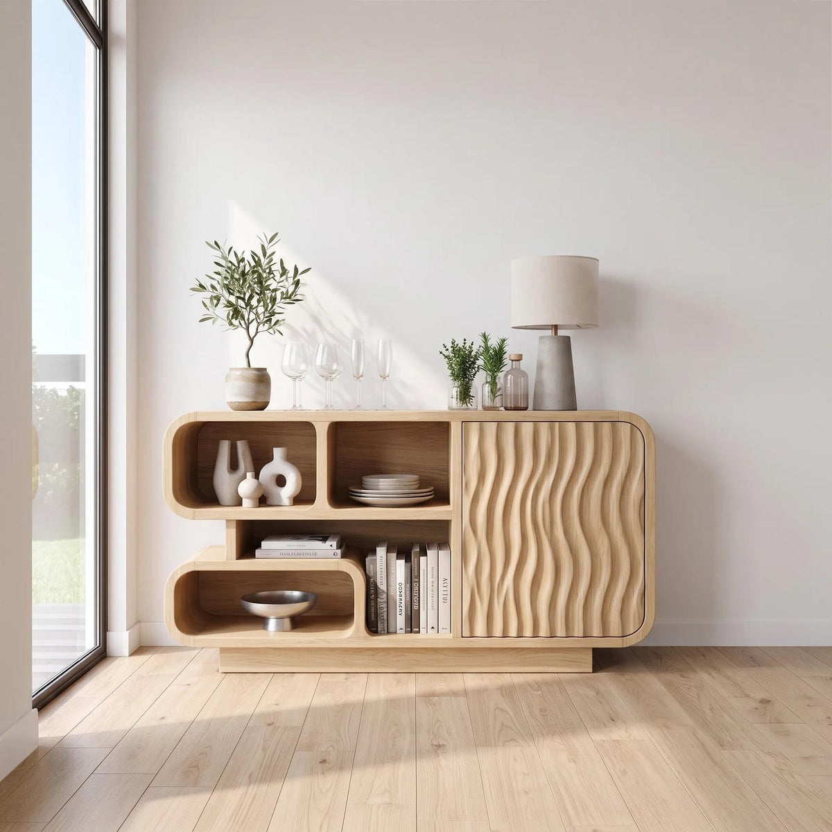 Organic Modern Sideboard Cabinet with Storage Kitchen