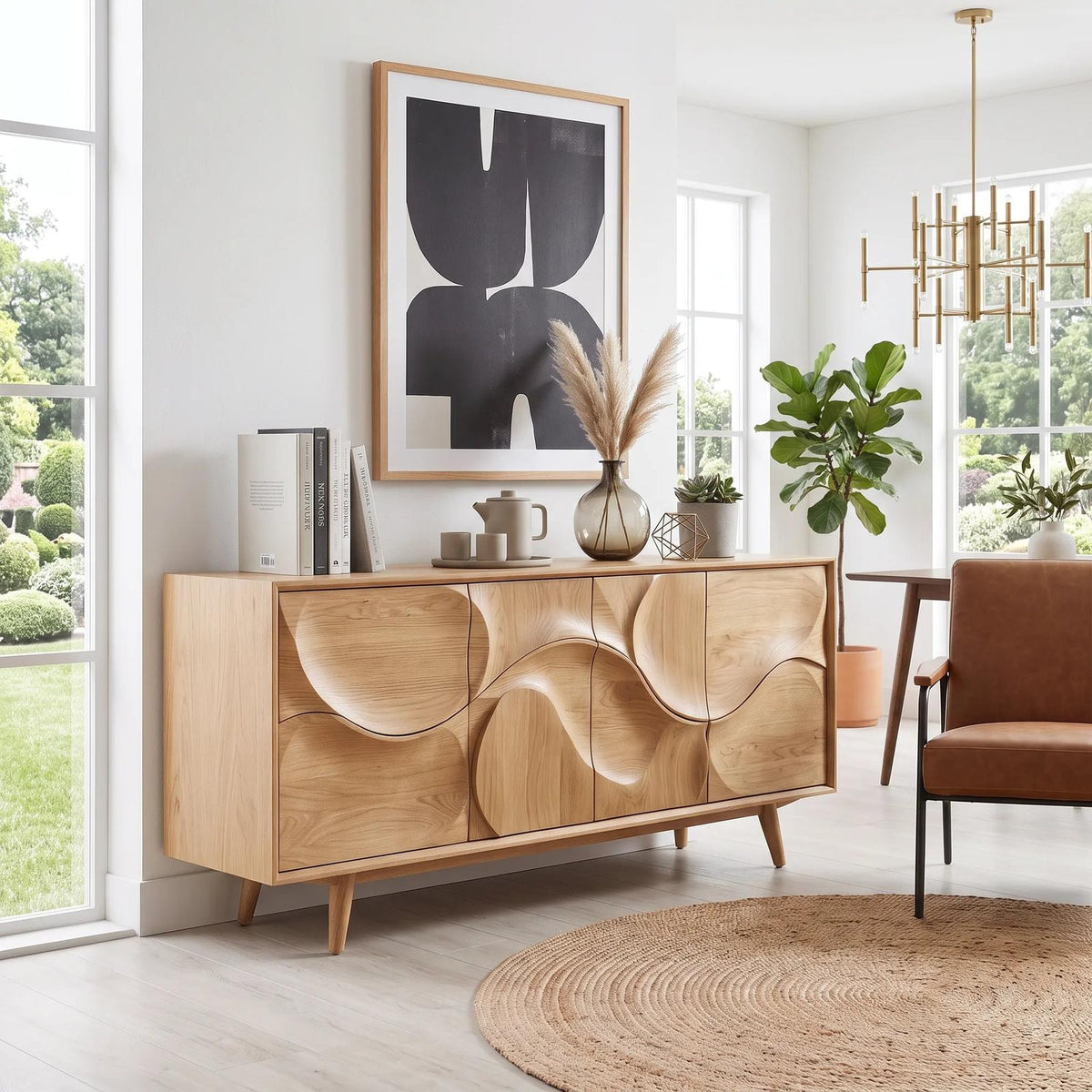 Organic Modern Buffet Cabinet with Storage Kitchen