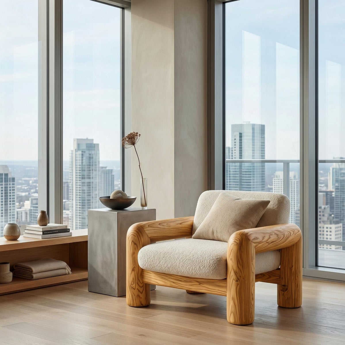 Modern Chunky Frame Armchair For Cozy Living Room