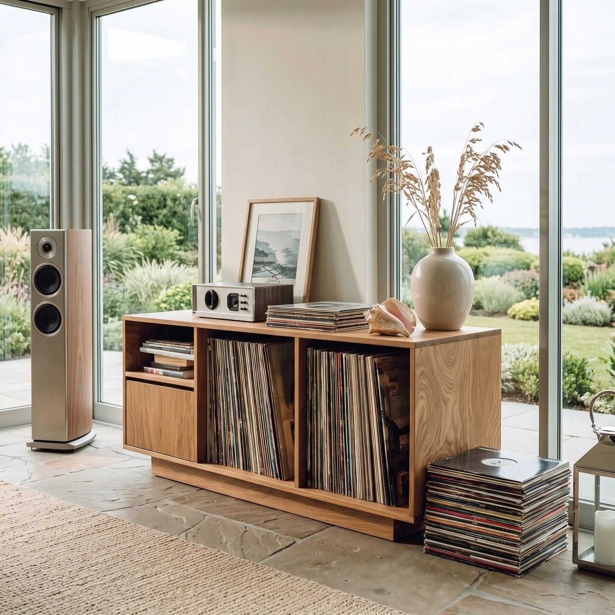 Contemporary Turntable Record Cabinet For Living Room