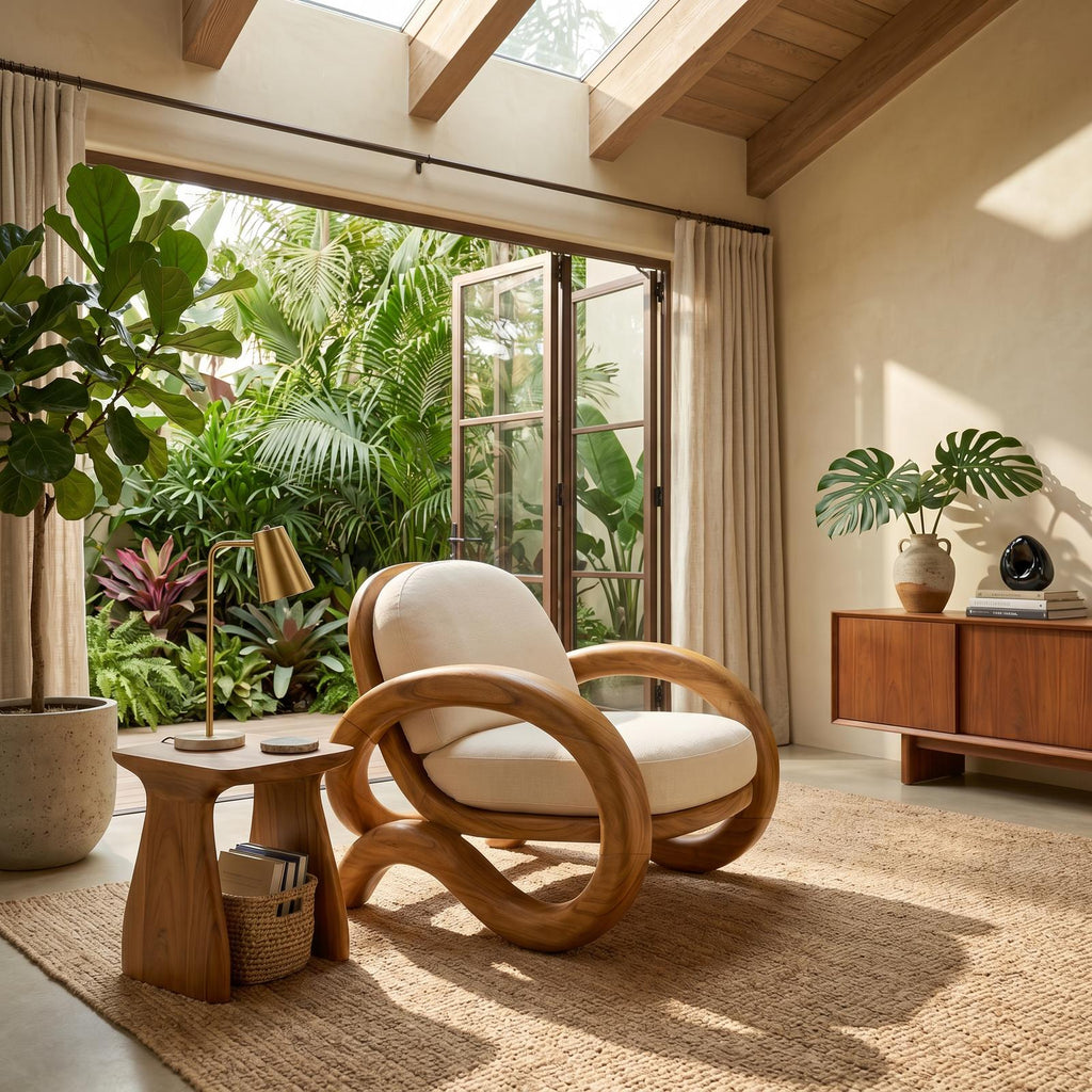 Contemporary Curved Lounge Chair Modern Villa Interior SILDTTRCHR005