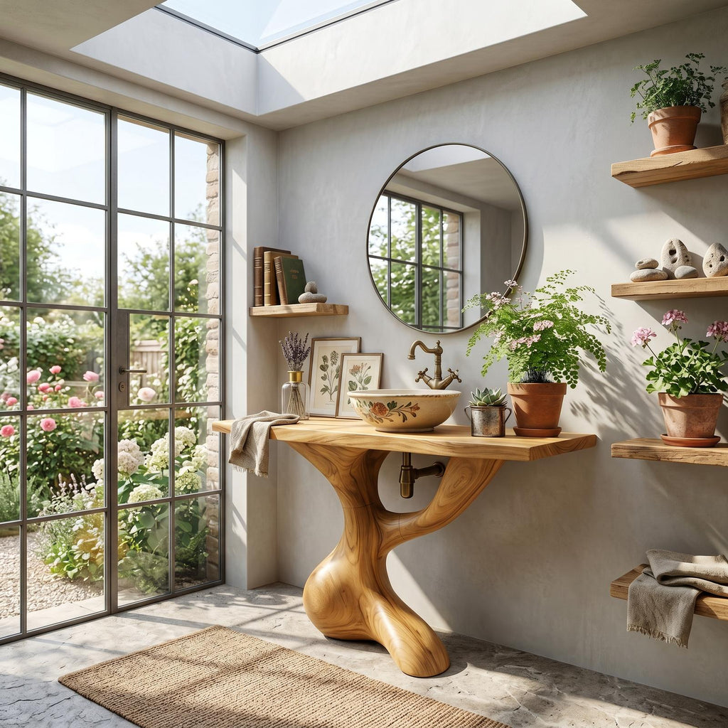 Handcrafted Solid Vanity For Timeless Bathroom Use SILDTTNBRV003