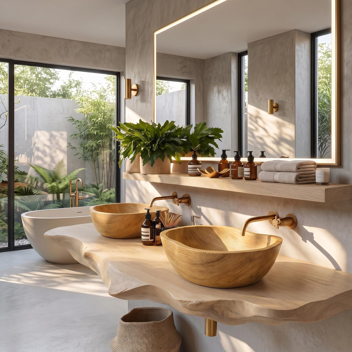 Wooden Vessel Sink Handcrafted For Bathroom Renovation