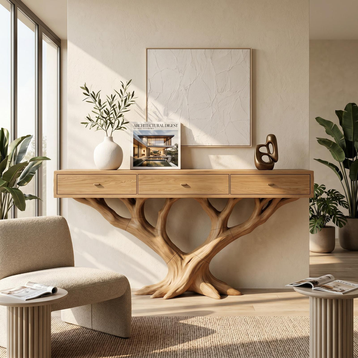 Luxury Branch Base Console Table Designer Residence