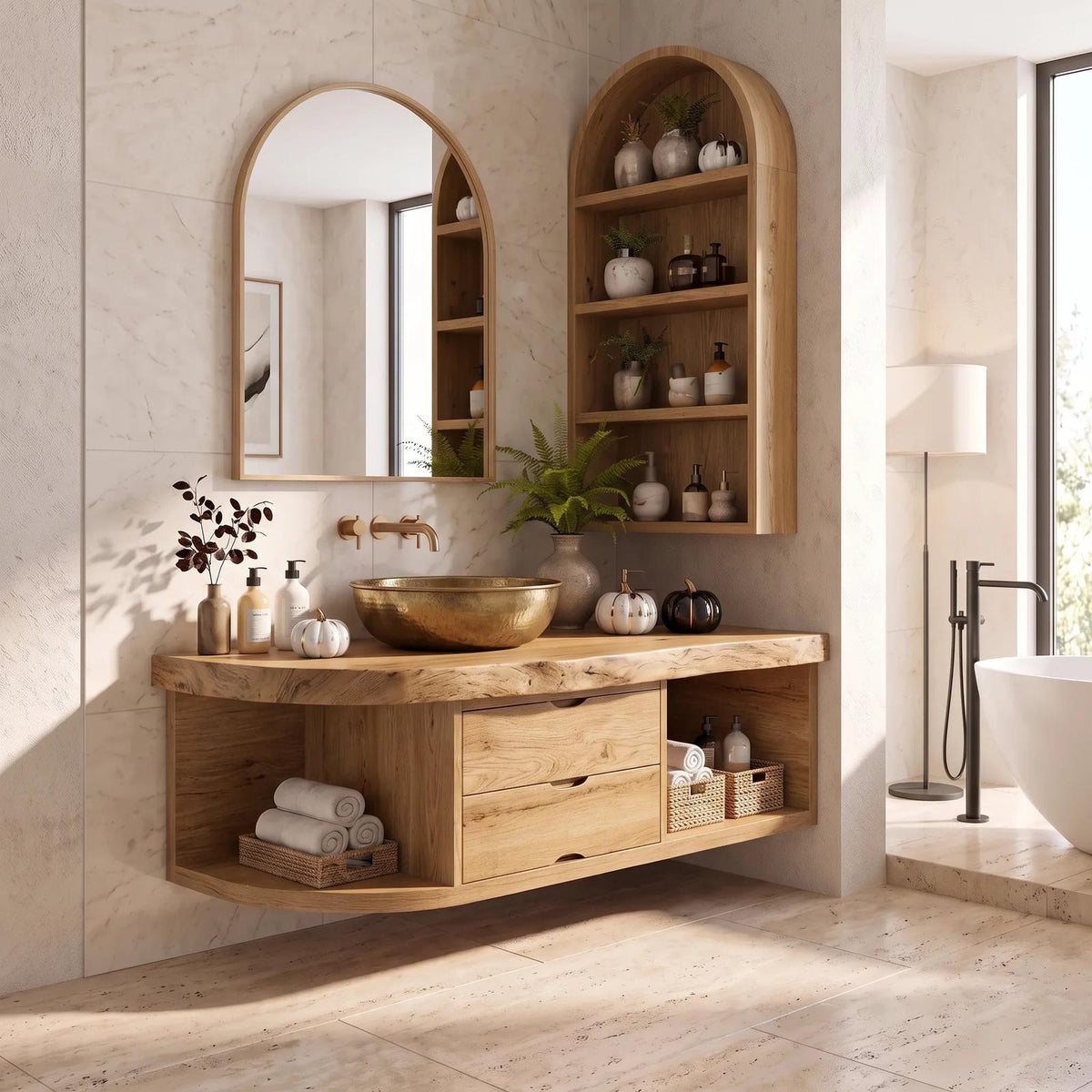 Organic Halloween Floating Bathroom Vanity Modern Bathroom