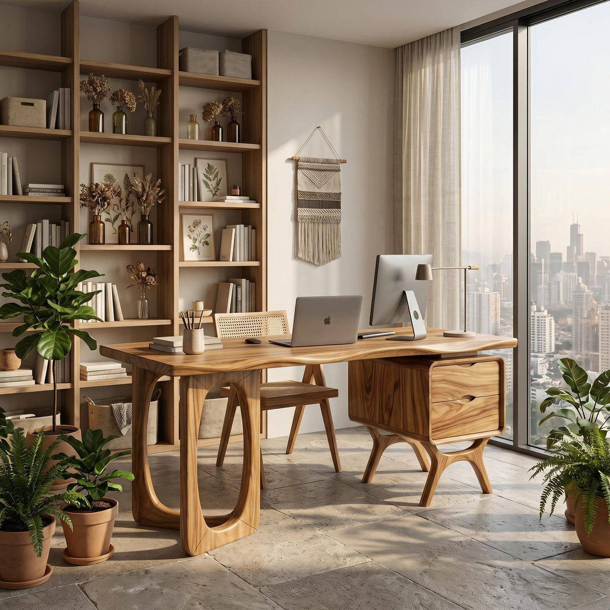 Organic Live Edge Executive Desk Modern Office