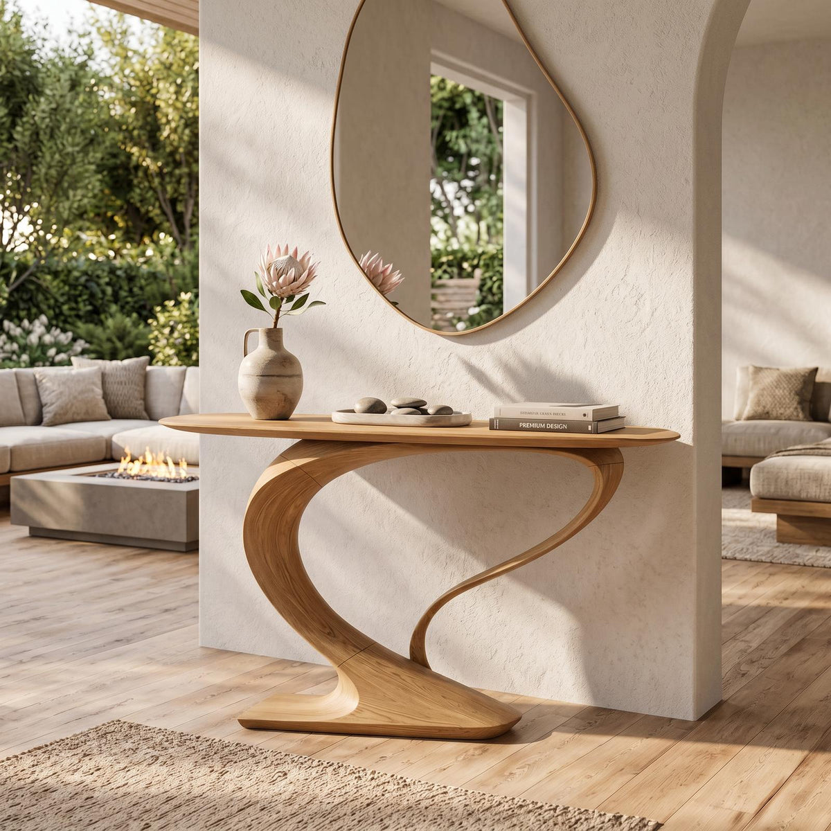 Contemporary Curved Console Table Modern Residence