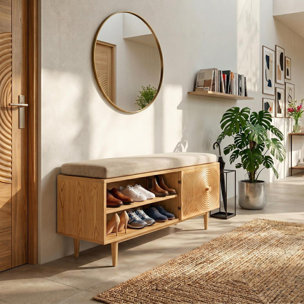 Modern Shoe Storage Cabinet For Condo Entryway Hallway Placement