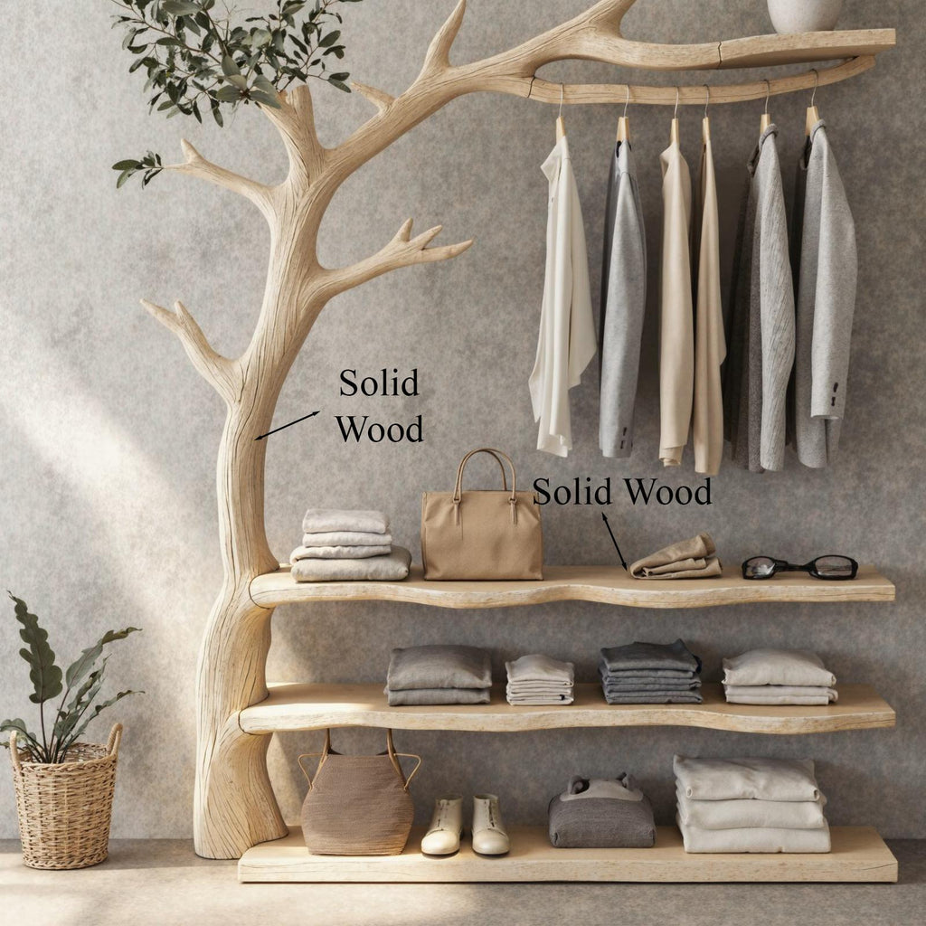 Solid Wood Entryway Coat Rack Driftwood Branch Coat Hanger