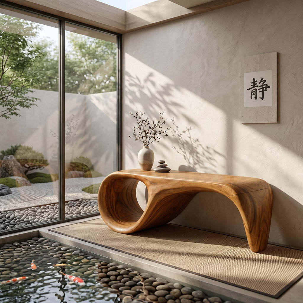 Modern Sculptural Bench Luxury Bedroom