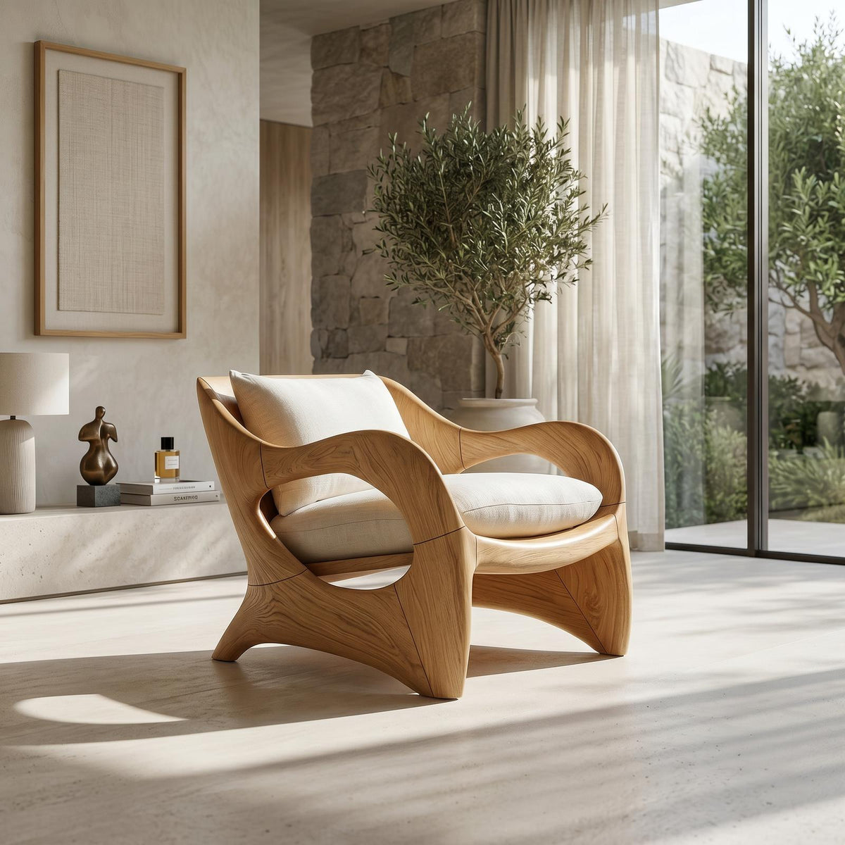 Resort-Inspired Sculptural Lounge Chair with Contemporary Elegance SILDTTRCHR026