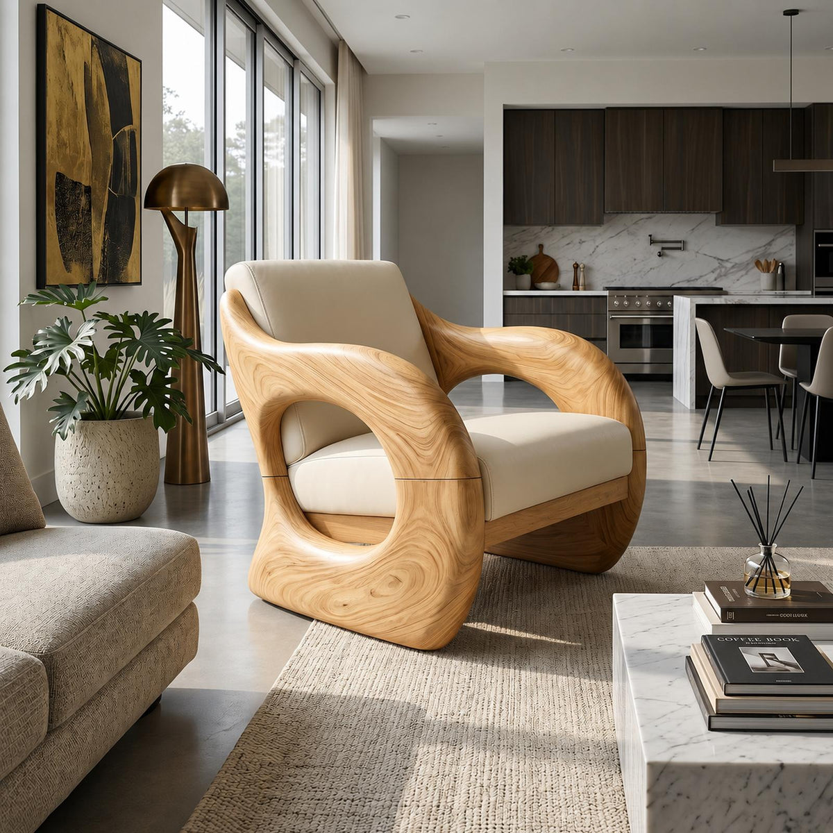 Futuristic Organic Lounge Chair for High-End Urban Residences SILDTTRCHR030