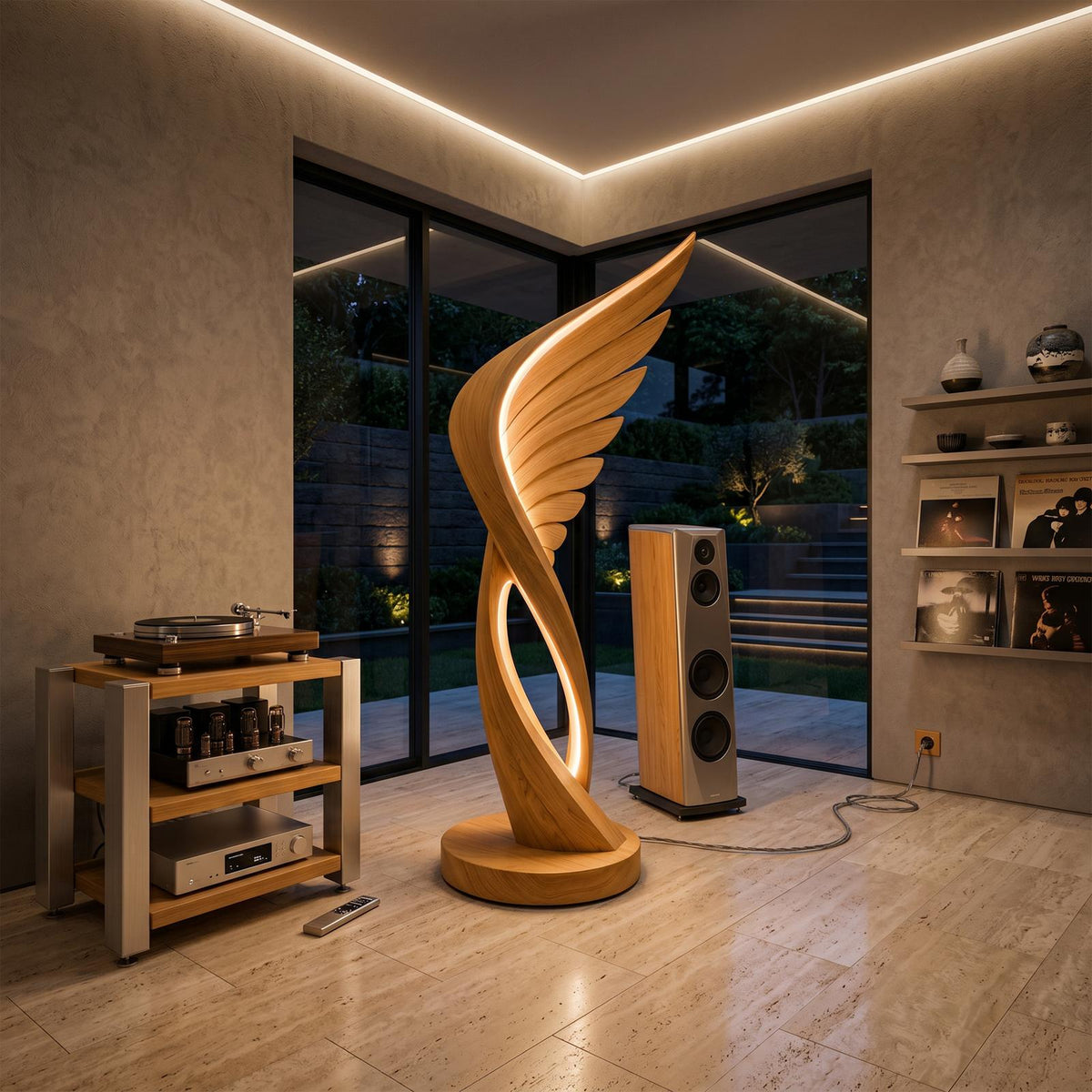 Organic Folding Wing Floor Lamp For Bedroom