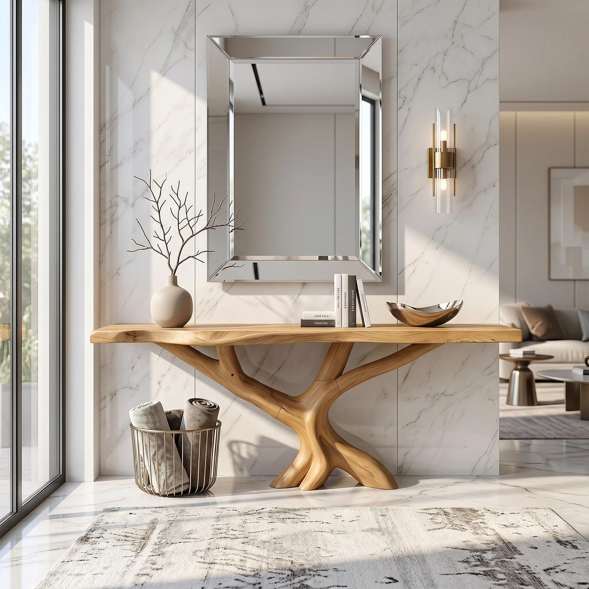 Organic Coral Base Console Table Luxury Beach House