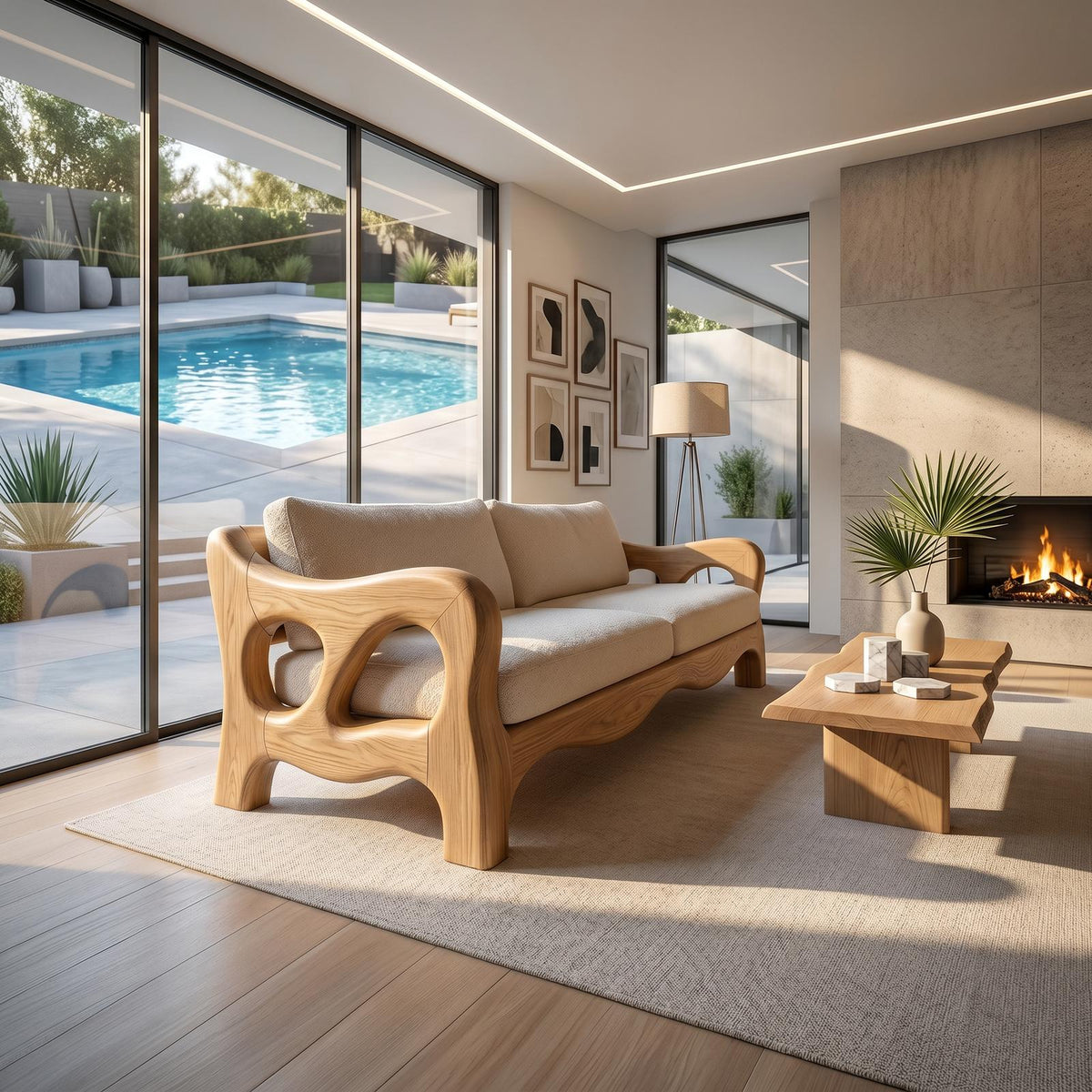 Architectural Sculptural Sofa Luxury Family Room SILDTTRSFA010