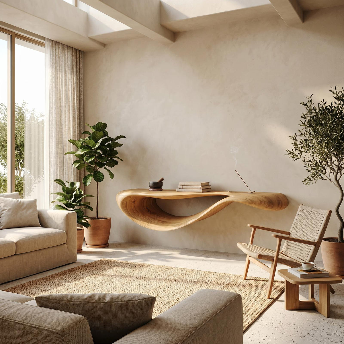 Modern Floating Console Table For Contemporary Interior Design