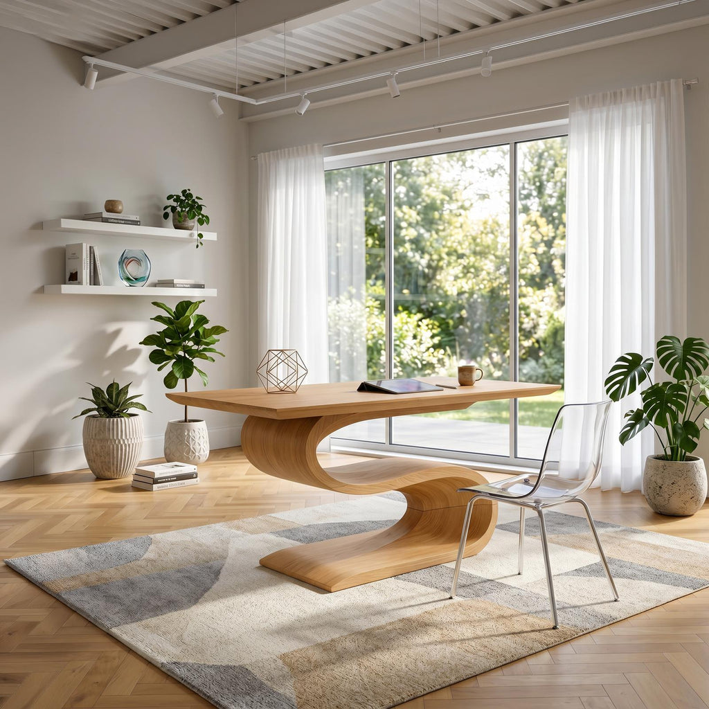 Contemporary Executive Desk For Open Workspace Interior Space