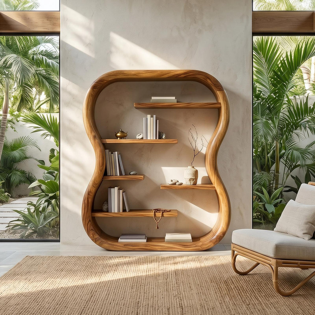 Contemporary Organic Bookshelf With Curved Frame SILDTTRBS031