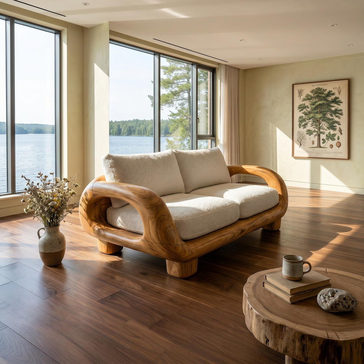 Japandi Organic Sofa Zen Courtyard Residence