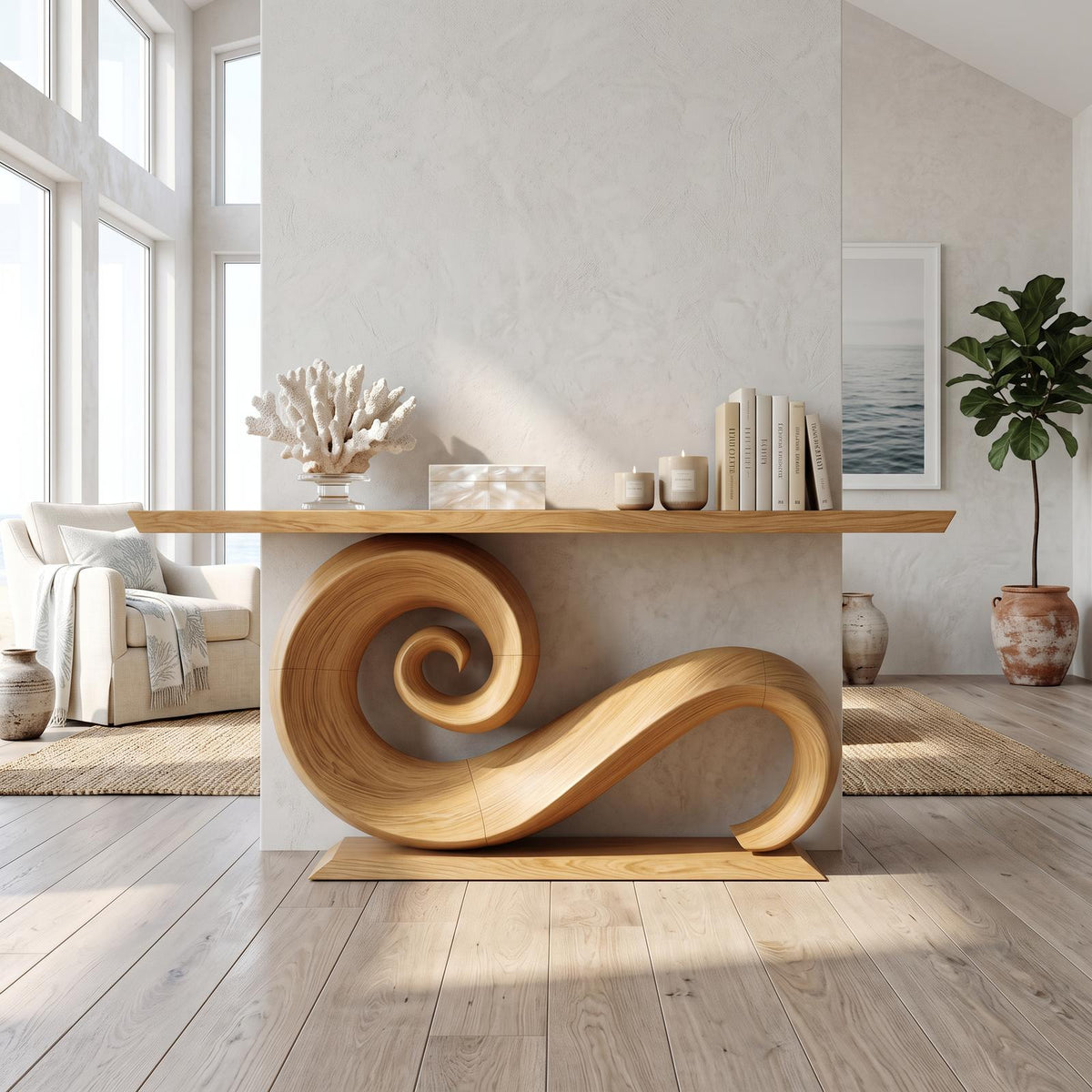 Spry Interior Modern Solid Wood Console Table, Organic Live Edge Wood Entryway Foyer Table for Living Room and Hallway Decor, SILDTTNCS088