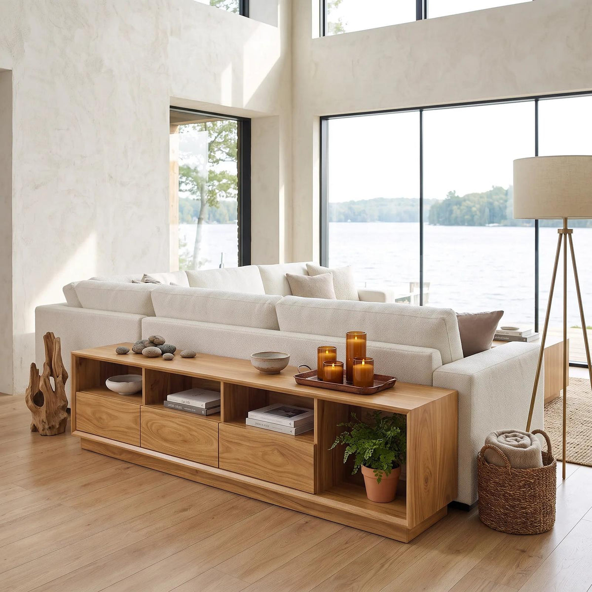 Minimalist Long Console Table For Contemporary Entryway