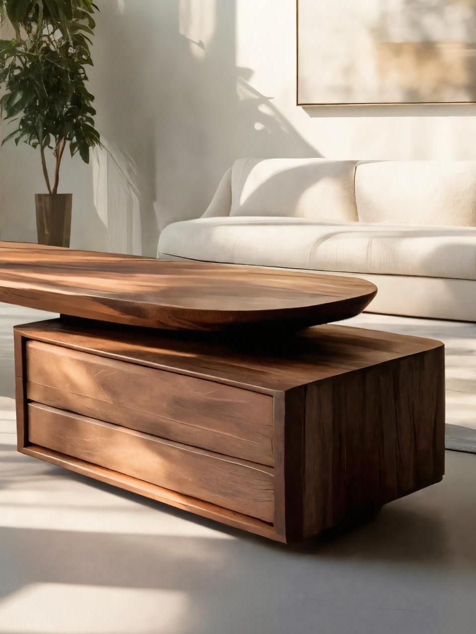 Modern Coffee Table With Sculptural Curved Design For Office SITHTTCF009