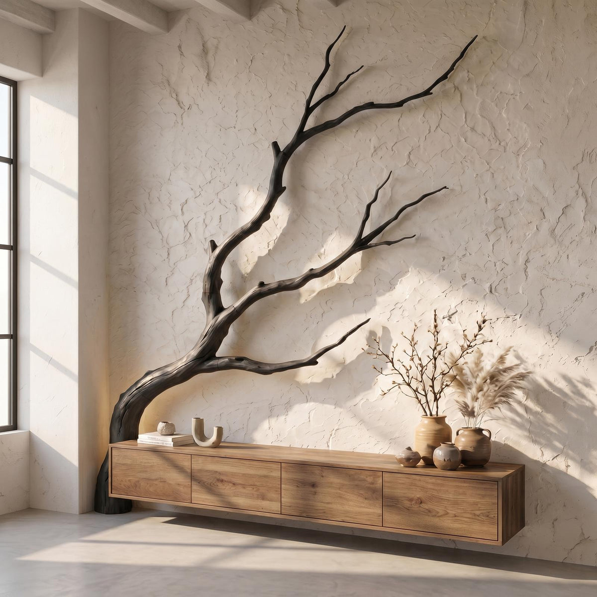 Spry Interior Artisan Wood Wall Decor, Handcrafted Tree Branch Sculpture & 3D Hanging Art for Living Room, SINLSAWD127