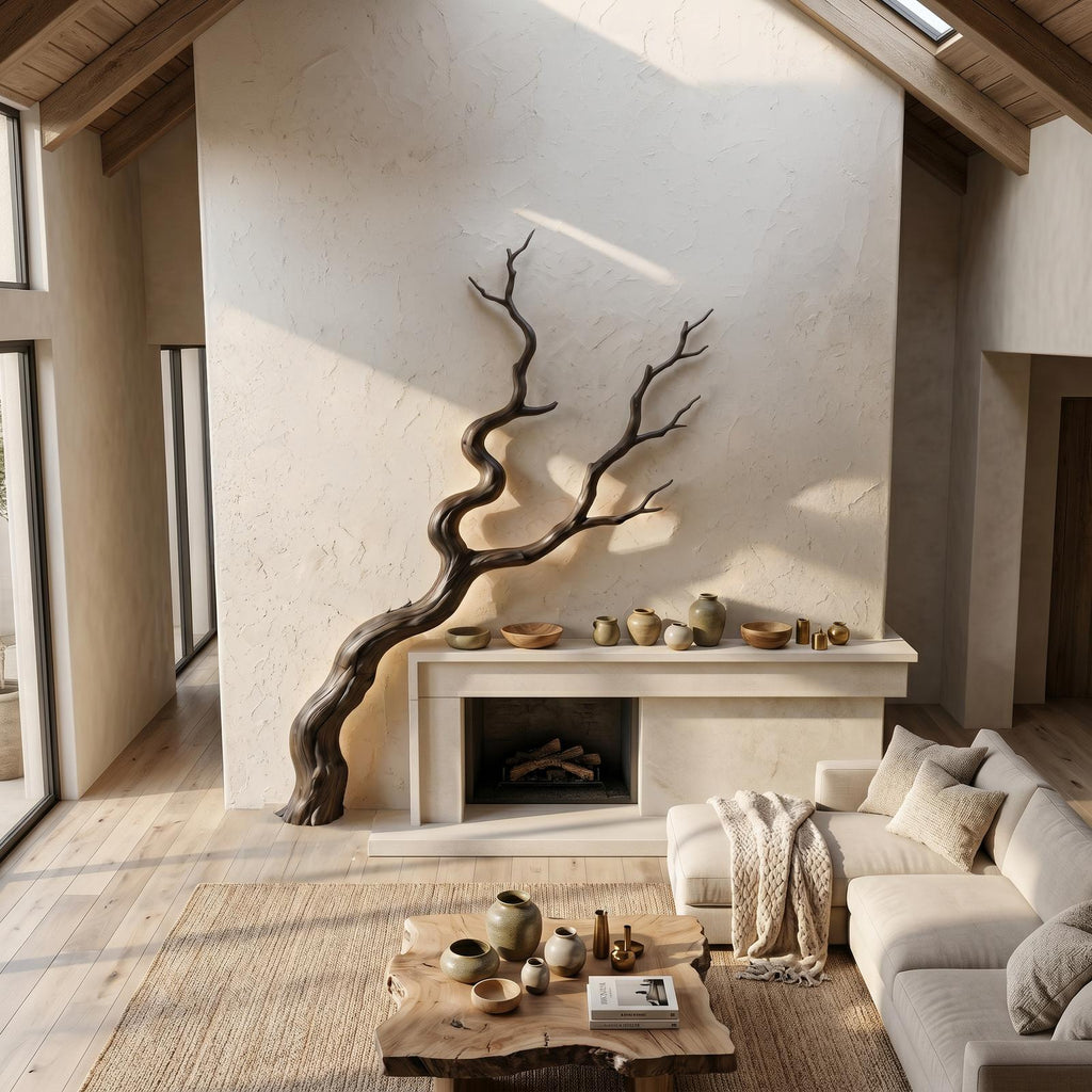 Nature Inspired Wall Decor, Sculptural Wood Tree Branch Art Sculpture for Living Room & Bedroom