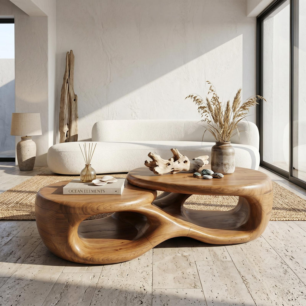 Organic Coffee Table With Sculptural Open Form Design For Living Room