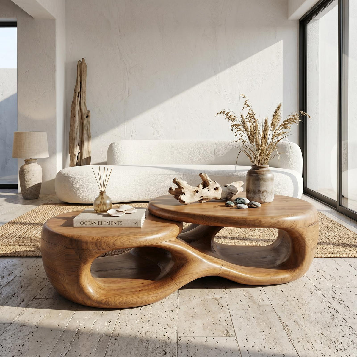 Organic Coffee Table With Sculptural Open Form Design For Living Room