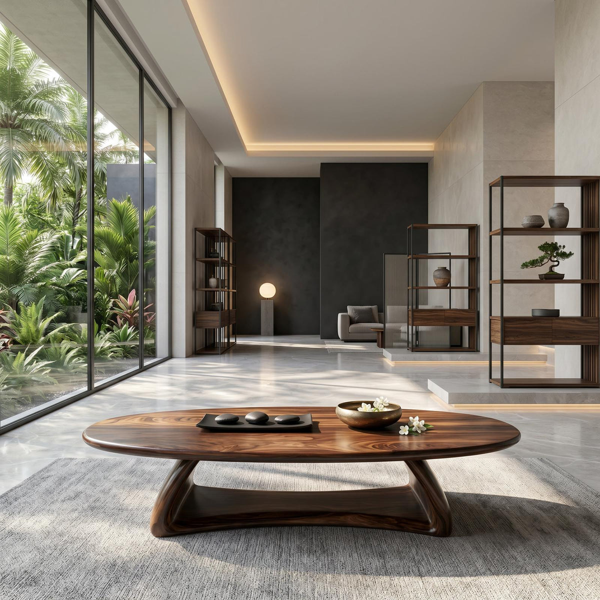Contemporary Coffee Table With Artistic Sculptural Form For Living Room