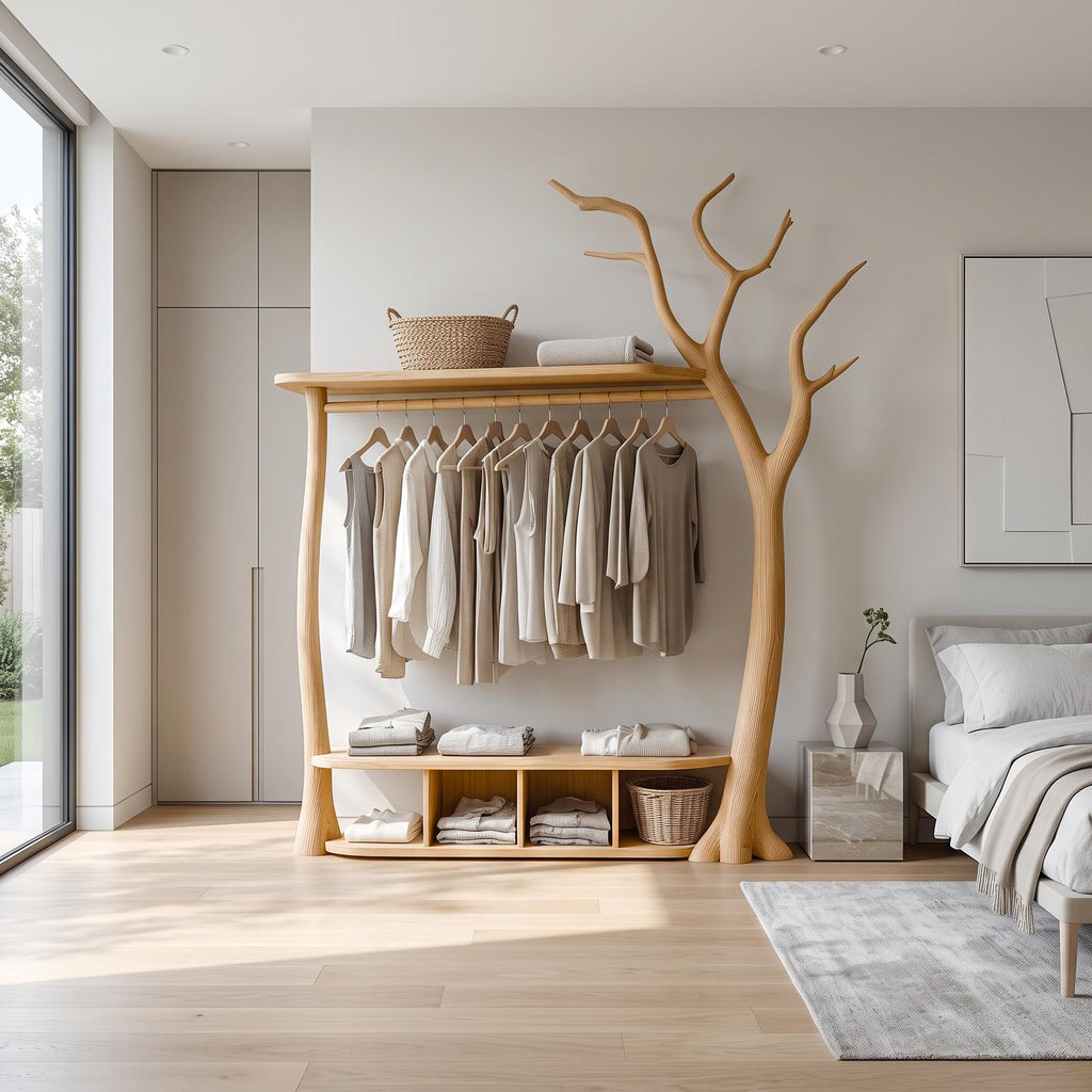 Rustic Tree Clothing Stand Bedroom Mudroom Entryway