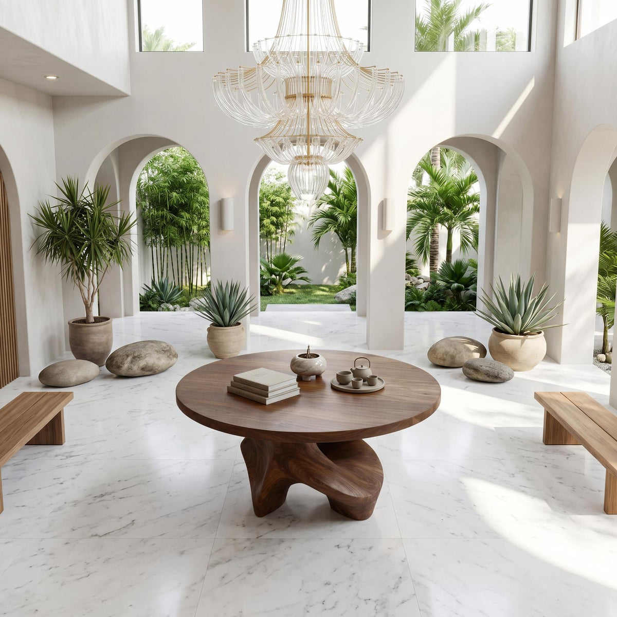 Minimalist Foyer Table Handcrafted Organic Base For Entryway