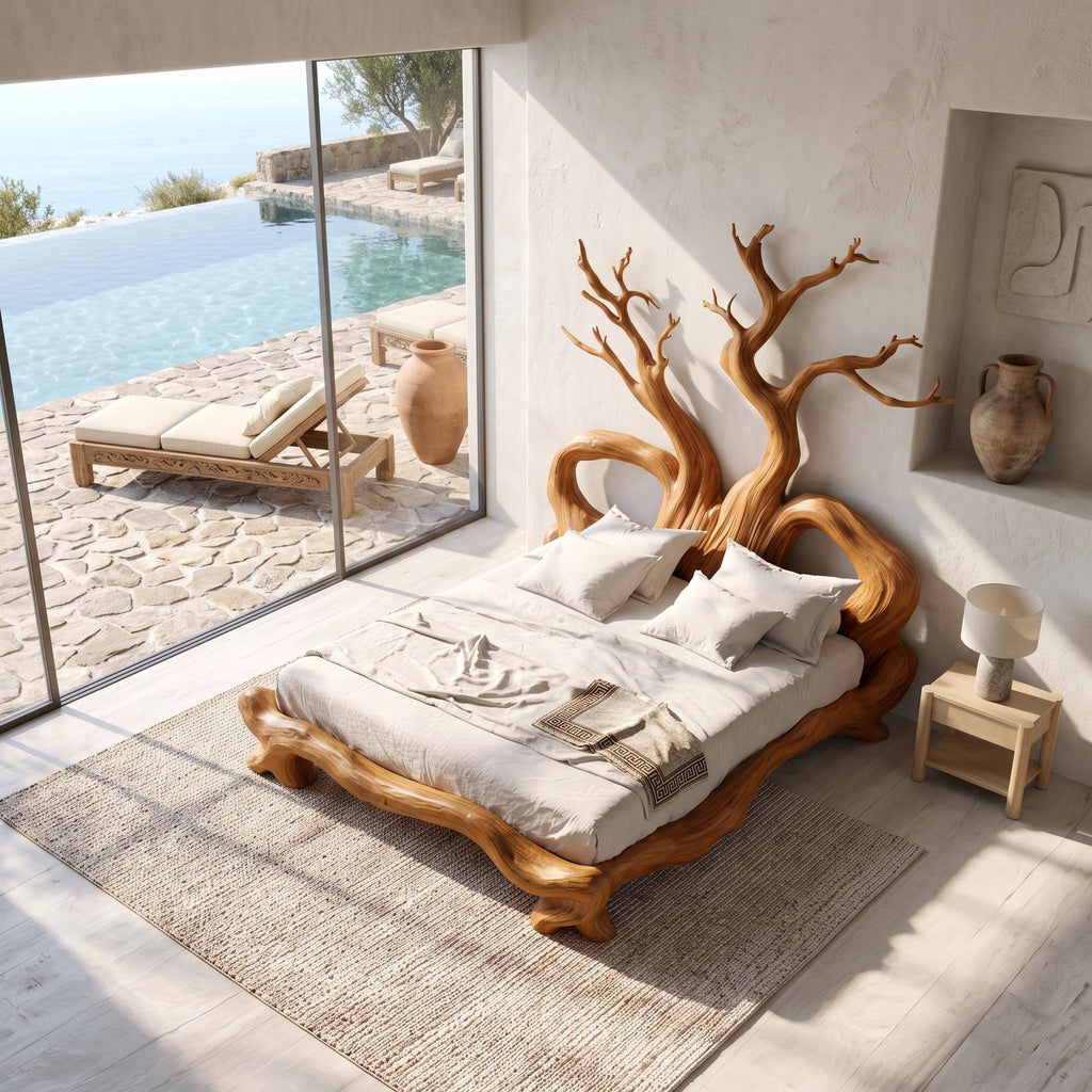 Rustic Artistic Tree Bed Nature Modern Bedroom