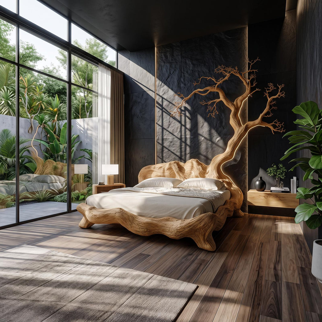 Rustic Organic Tree Branch Bed Contemporary Bedroom SINLSAWB072