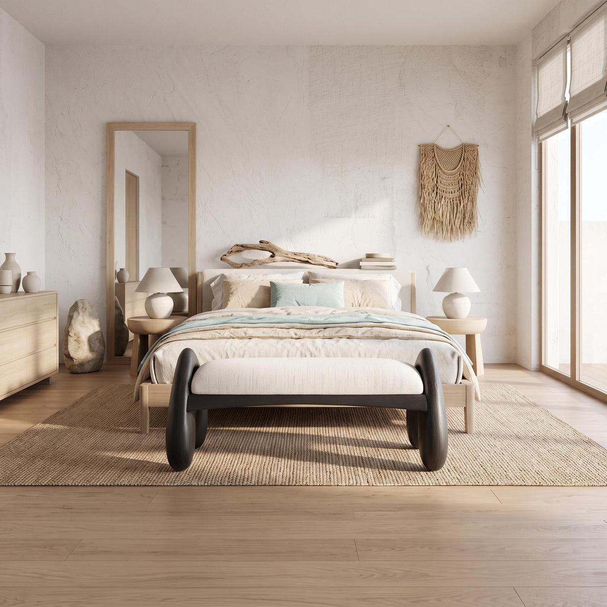 Minimalist Halloween Accent Bench With Angled A Legs For Bedroom And Dressing Room SINLSABEN142