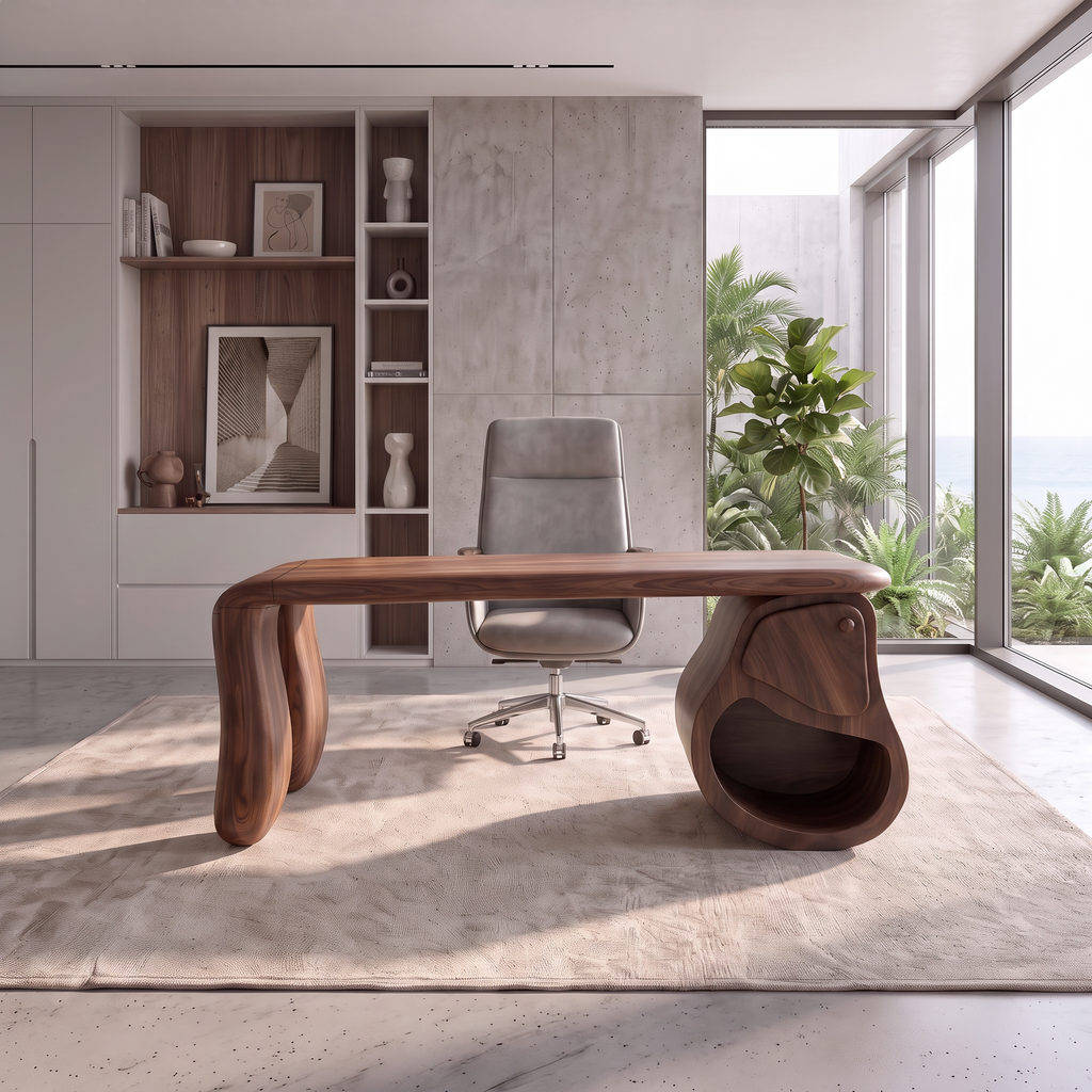 Modern Halloween Office Desk With Spooky Hollow Leg Design For Workspace