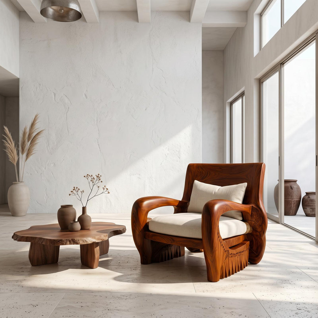 Rustic Organic Lounge Chair For Living Room